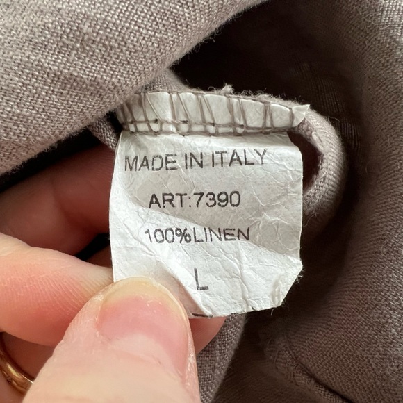 Women’s 100% Linen Romeo Giulia  Lace Button Down Lagen Look Top Made in Italy L - Picture 6 of 6
